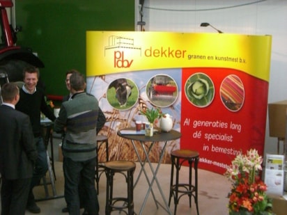 Een foto van vorig jaar: Dekker is trots op haar nieuwe beurswand!