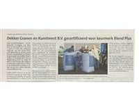 Krantenartikel Zondagskrant Schagen maart 2009